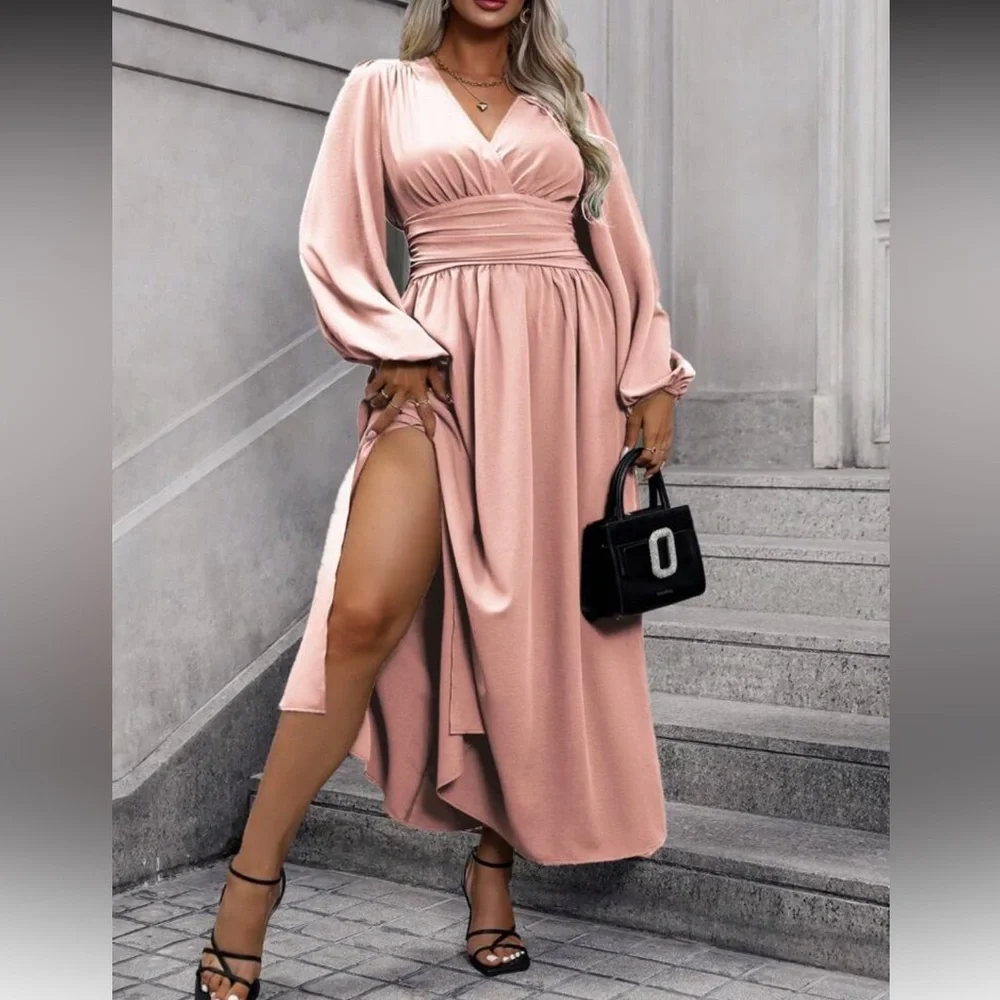 Elegant Dusty Pink Maxi Dress
